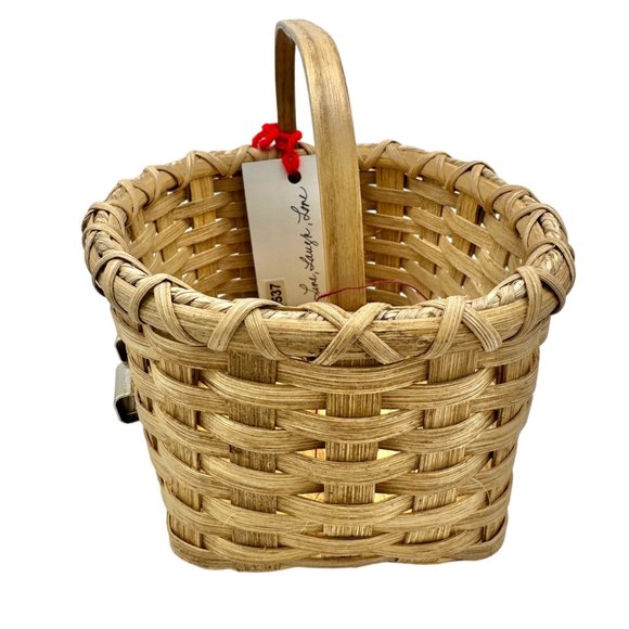Handmade Basket Live Laugh Love Metal Accents Wood Base and Handle Small Cute - Picture 3 of 16